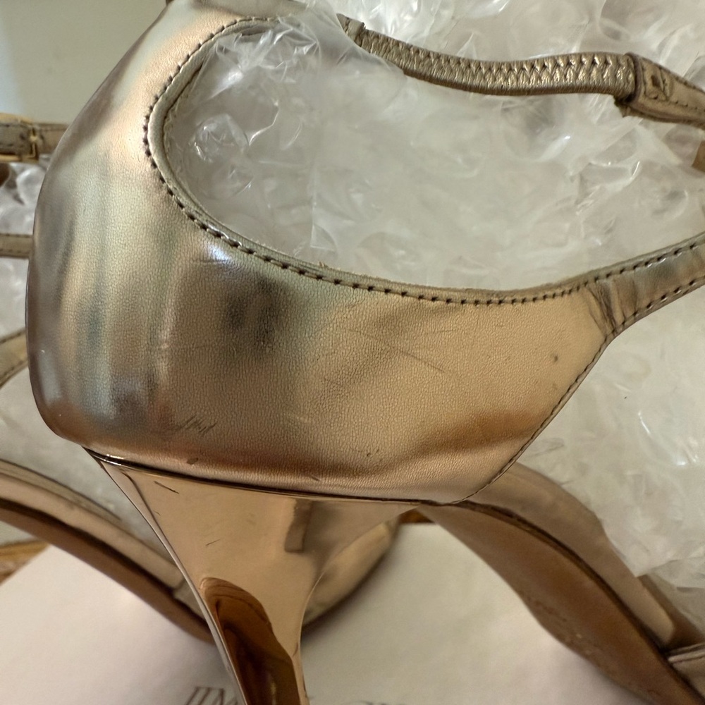 Jimmy Choo Gold Stiletto Heels - Picture 6 of 11